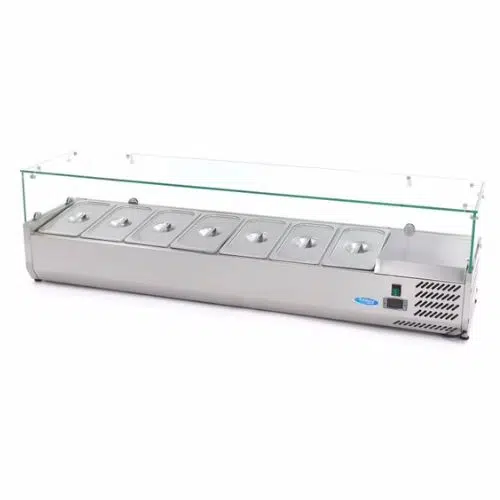 Gastro Aufsatzkühlvitrine - 160 cm - Passt 7 x 1/3 GN - Maxima 09400329 - 09400329