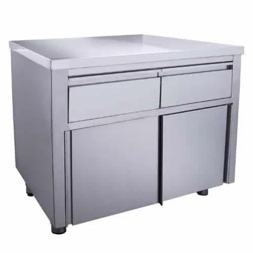 Schiebetürenschrank mit 2 Schubladen, 1000x700mm | Saro 700-2200 - 700-2200
