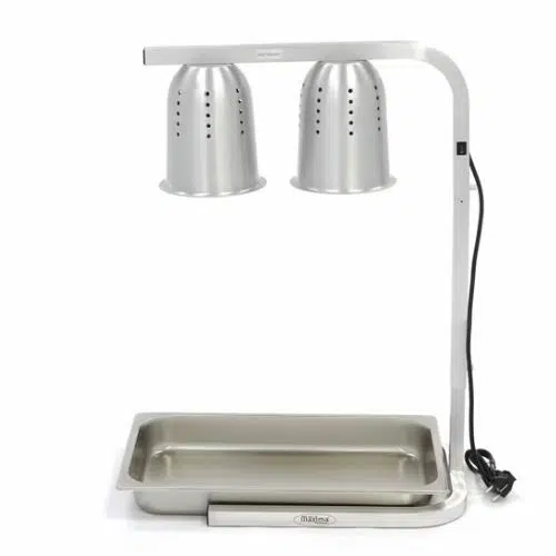Gastro Wärmelampe - 2 Lampen - inkl. Lampen und 1 x 1/1 GN -Behälter - Maxima 09362041 - 09362041
