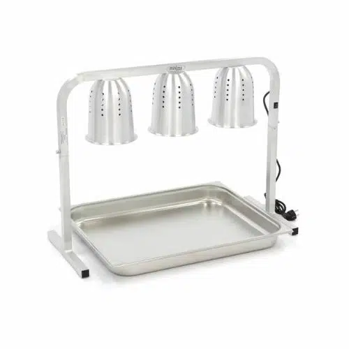Gastro Wärmelampe - 3 Lampen - inkl. Lampen und 1 x 2/1 GN -Behälter - Maxima 09362042 - 09362042