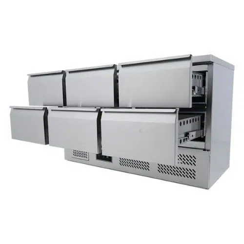 Saro Kühltisch mit 6 Schubladen - Modell VIVIA S 903 S/S TOP - 6x 1/2 GN - 323-10041 - 323-10041