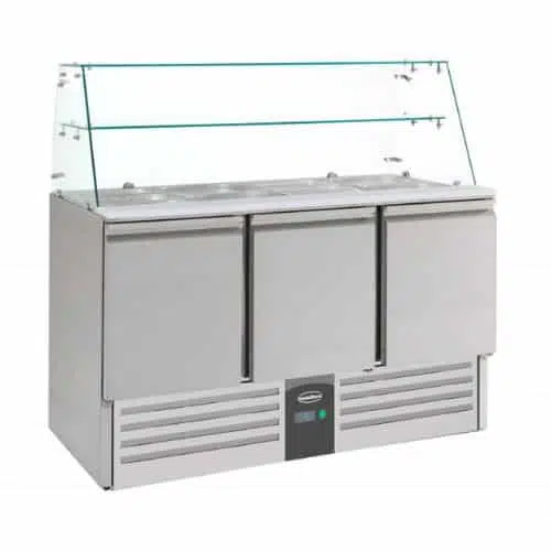 Combisteel Gekühlte Saladette mit Glas und 3 Türen - 7950.0405 - 7950.0405