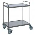 Rollwagen rostfrei 2 Etagen | 120 kg | Regalabmessungen: 630 x 400 mm | SARO 487-2007 - 487-2007