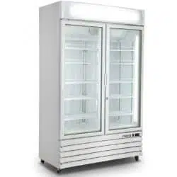 Gastro Tiefkühlschrank 800 liter - 2 Glastüren - WEIß - D 800 - Saro 453-1009 - 453-1009