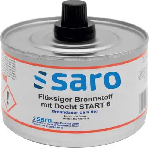 Flüssiger Brennstoff m. Docht START 6 - VPE 24Dosen - Saro 408-1015 - 408-1015