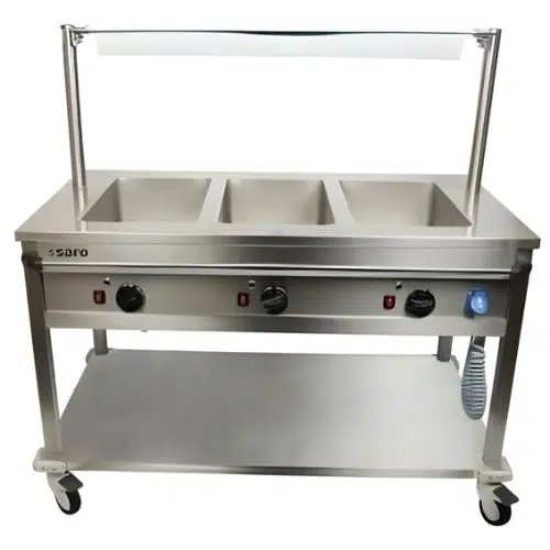 Saro Gastro Bain Marie Trolley - 3x 1/1 GN - BT-3 - 126-1520 - 126-1520