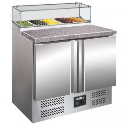 Saro Pizzatisch, 2 Türen, Glasaufsatz, Modell PS 200 G | 323-1101 - 323-1101