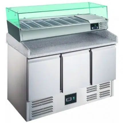 Saro Pizzawerktisch Granit +Kühlwanne 7x 1/4 GN | 465-1070+465-2007 | 193540 - 193540