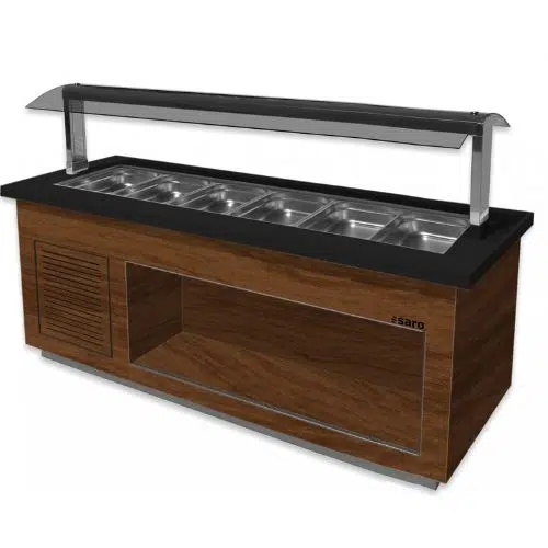 Salatbar 6x 1/1 GN - PREMIUM LINE SB-K230 Walnuss - Saro 366-2215 - 366-2215