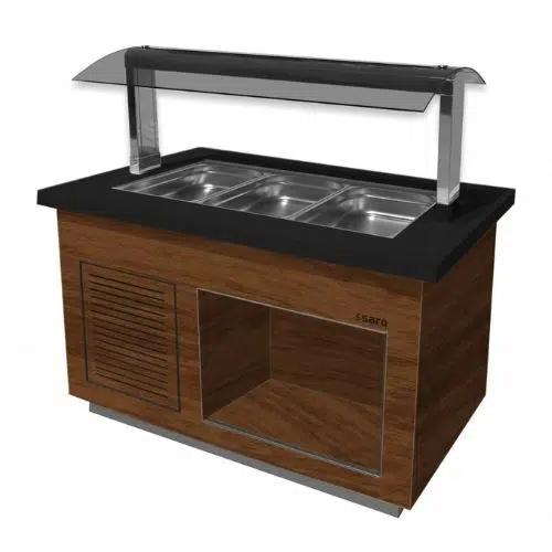 Salatbar 3x 1/1 GN - PREMIUM LINE SB-K130 - Walnuss - Saro 366-2200 - 366-2200