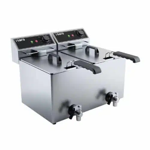 Fritteuse 8+8 Liter | 2X3 kW | B590xT420xH387 mm | SARO 443-6015 - 443-6015