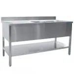 Spültisch 2 Becken, rechts - B 1200 x T 600 mm | SARO 600-2535R - 600-2535R