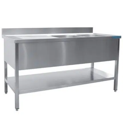 Spültisch 2 Becken, rechts - B 1200 x T 600 mm | SARO 600-2535R - 600-2535R
