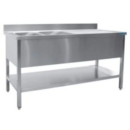 Spültisch 2 Becken links - B 1200 x T 600 mm- Saro 600-2535L - 600-2535L