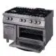 Gastro Gasherd - 6 Brenner - Dreifache Einheit - 90 cm Tief - inkl. Ofen - Gas - Maxima 09398502 - 09398502