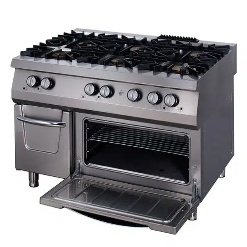 Gastro Gasherd - 6 Brenner - Dreifache Einheit - 90 cm Tief - inkl. Ofen - Gas - Maxima 09398502 - 09398502