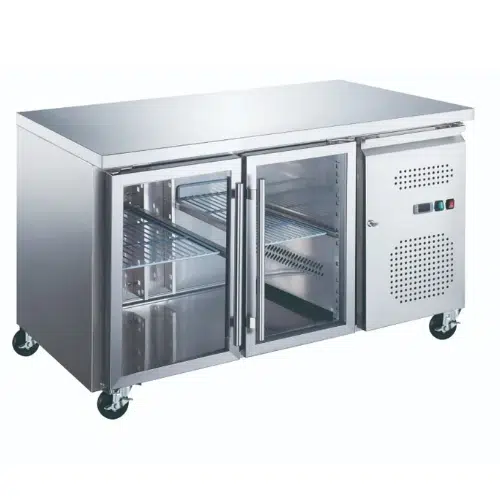 Maxima Gastro Kühltisch - 2 Glastüren - 136 cm - 09400401 - 09400401