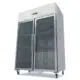 Maxima Gastro Gefrierschrank mit Glastür - 1200 liter - 6 Einstellbare Regale (2/1 GN) - Rostfreier Stahl - 09400016 - 09400016