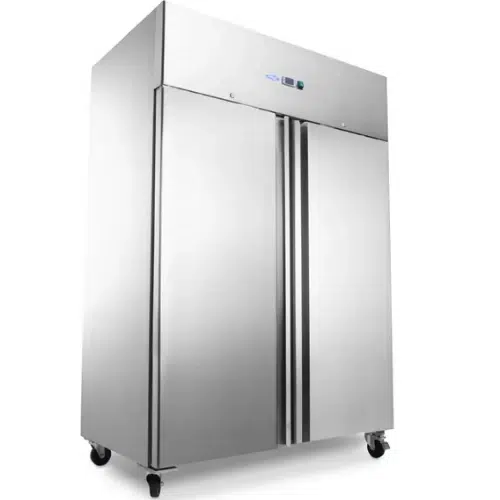 Maxima Doppelt Gastro Kühlschrank - 1200 liter - 6 Einstellbare Regale (2/1 GN) - Edelstahl - auf Rädern - 09400012 - 09400012