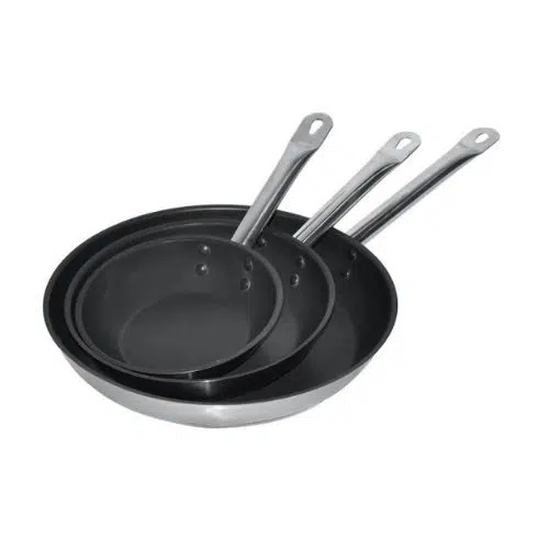 Bratpfanne edelstahl teflon beschichtet ø24 2,3 liter | Combisteel 7501.0105 - 7501.0105
