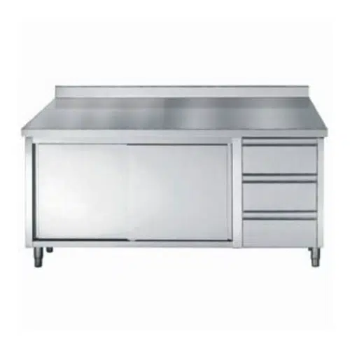 700 arbeitstisch schiebetüren schubladen 1600 | Combisteel 7452.0906 - 7452.0906