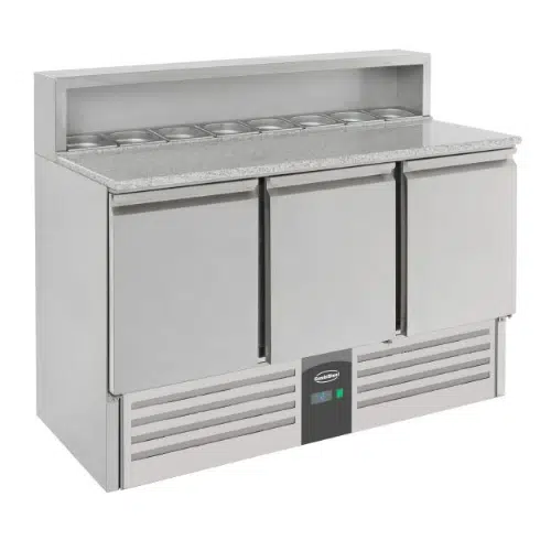Combisteel Pizzatisch 3 Türen - mit Kühlgestel - 8X 1/6 PAN - 7950.0065 - 7950.0065