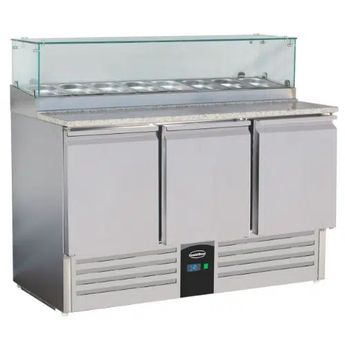 Combisteel Pizzatisch mit Glaskühlschränken - Granit - 7450.0220 - 7450.0220