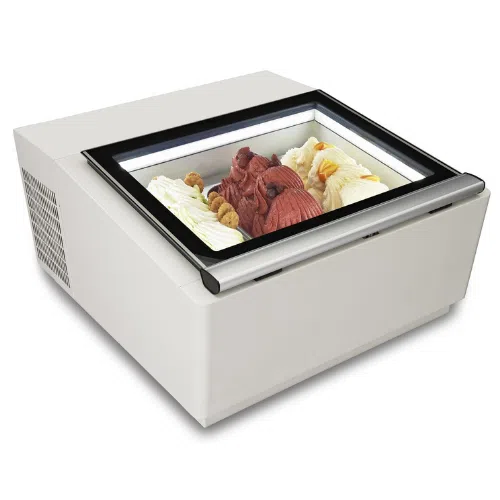 Tischmodell Speiseeisvitrine weiß, öffnet auf der Bedienseite | Combisteel 7292.0005 - 7292.0005
