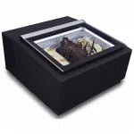 Tischmodell Speiseeisvitrine schwarz, öffnet auf der Kundenseite | Combisteel 7292.0020 - 7292.0020