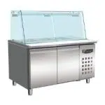 Combisteel Bäckerei Kühltisch mit Glas 2 Türen 4x 1/1 GN Behälter - 7950.0420 - 7950.0420