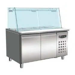 Combisteel Bäckerei Kühltisch mit Glas 2 Türen 4x 1/1 GN Behälter - 7950.0420 - 7950.0420