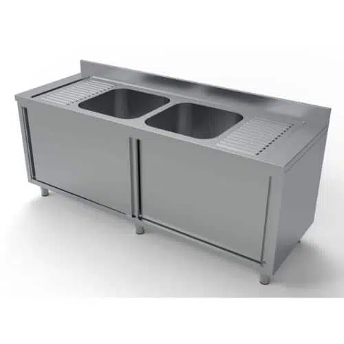 Combisteel Gastro Spültisch schiebetüren 2 mitte 2000x700mm - 7333.0920 - 7333.0920
