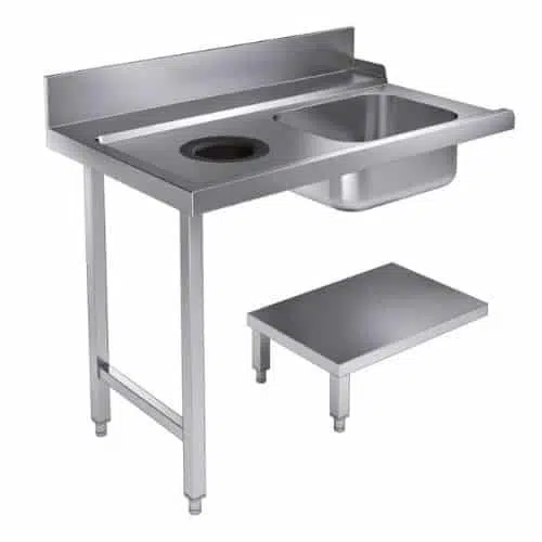 Zulauftisch grundboden mit abfallloch 1200 links für 7280.0045-0046 | Combisteel 7106.0015 - 7106.0015