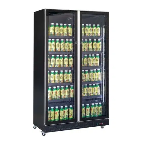 Combisteel Kühlschrank 2 glastüren schwarz 760 liter - 7526.0010 - 7526.0010