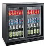 Bar Kühlschrank mit 2 Schiebetüren - SCHWARZ - B900xT520xH900mm - Combisteel 7527.0020 - 7527.0020