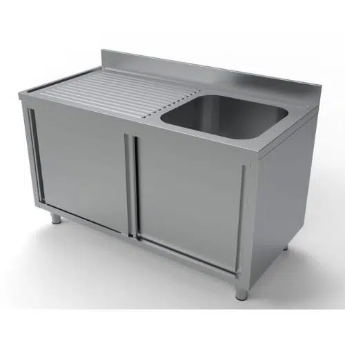 Combisteel Gastro Spültisch schiebetüren 1 rechts - 1400x700 - 7333.0915 - 7333.0915