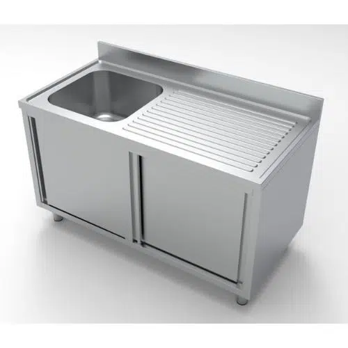 Combisteel Gastro Spültisch schiebetüren 1 links - 1400x700 - 7333.0910 - 7333.0910
