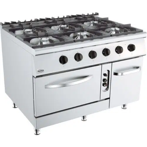 Gasherd 6 brenner - mit gasbackofen - BASE 900 - Combisteel 7178.3025 - 7178.3025