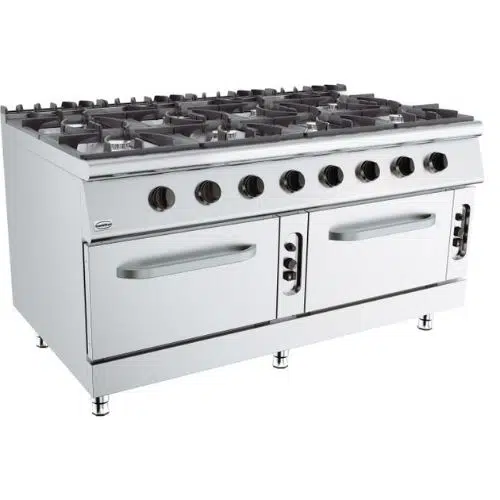 Gasherd 8 brenner mit gasbackofen - BASE 900 - Combisteel 7178.3030 - 7178.3030