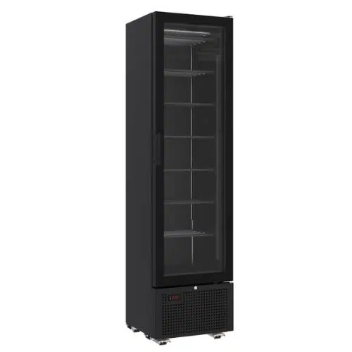 Gastro Tiefkühlschrank 1 glastür schwarz 221 liter - Combisteel 7464.0052 - 7464.0052