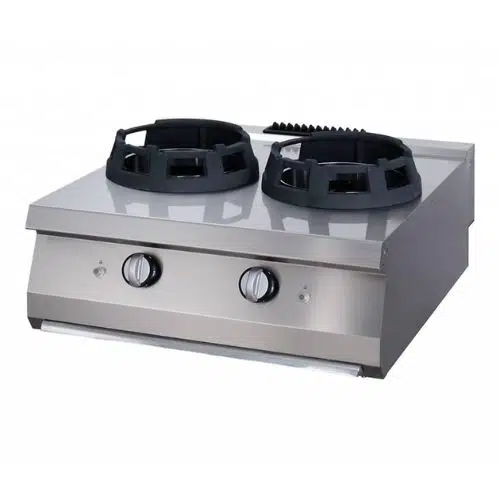 Gastro Wok Herd - 2 x 28.5 Kochringe - Doppeleinheit - 90 cm Tief - Gas - Maxima 09398546 - 09398546
