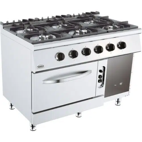 Gasherd 6 brenner x 6,5 kW mit gasbackofen - BASE 700 - Combisteel 7178.0420 - 7178.0420