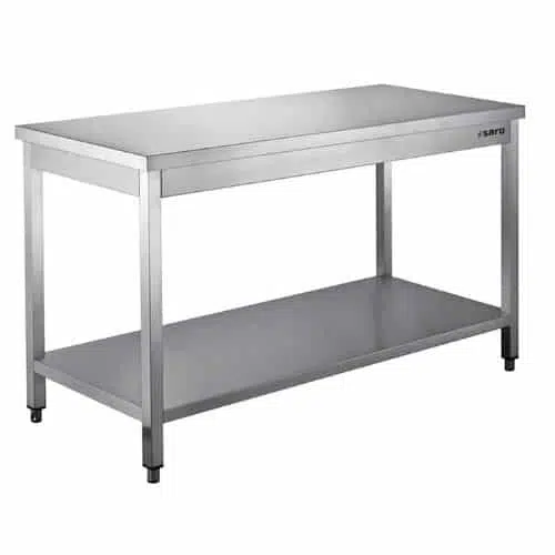 Edelstahltisch, zerlegt, mit Unterboden | B1500xT700mmxH850mm | SARO 456-7015 - 456-7015