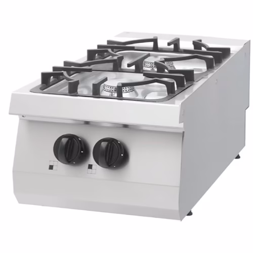 Gastro Heavy Duty Kochfeld - 2 Brenner - Einzeleinheit - 70 cm Tief - Gas | Maxima 09396001 - 09396001