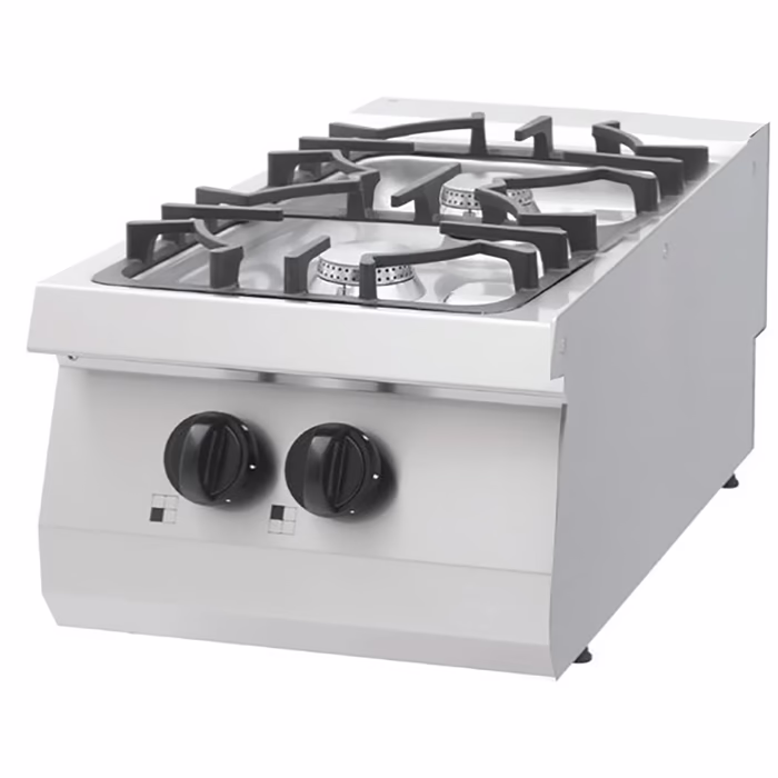 Gastro Heavy Duty Kochfeld - 2 Brenner - Einzeleinheit - 70 cm Tief - Gas | Maxima 09396001 - 09396001