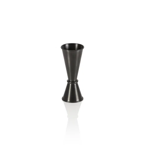 Jigger, Ø 4,5 cm, Höhe 11,5 cm, 2,5/5 cl, schwarz, Chromnickelstahl, PVD Beschichtung - 1008101 - 1008101