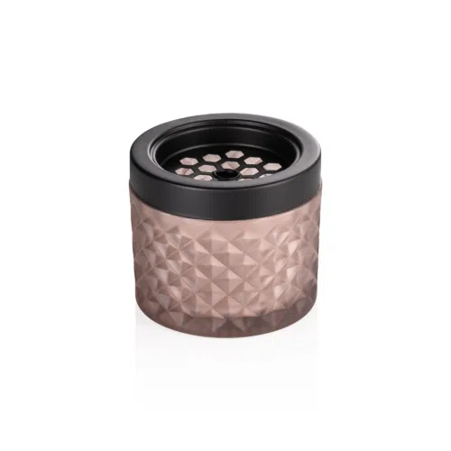 Windaschenbecher - Ø 9,5 cm - taupe - Glas - Metall - 1119309 - 1119309