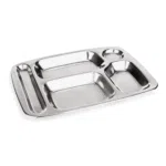 Abteilschale Set, 5-fach Unterteilung, 36,5 x 26,5 x 2,5 cm, Set á 6 Stück, Chromnickelstahl - 1288360 - 1288360