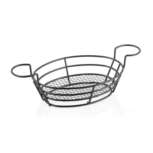 Chicken Wings Korb, 37,5 x 20 x 7,5 cm, schwarz pulverbeschichtet, Metall - 1412037 - 1412037