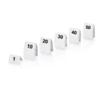 Tischnummernschild Set 1-50, 5 x 3,5 x 3,5 cm, 50-teilig, Kunststoff - 1431050 - 1431050